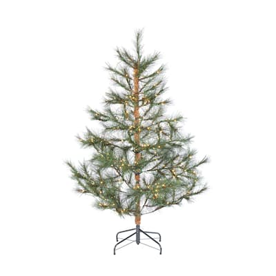 Elegant 5 Foot Prelit Hard Needle Tips Hinged Christmas Tree
