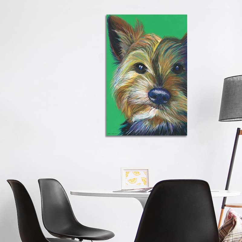 iCanvas "Yorkshire Terrier On Emerald" by Kirstin Wood Canvas Print - 40x26x1.5