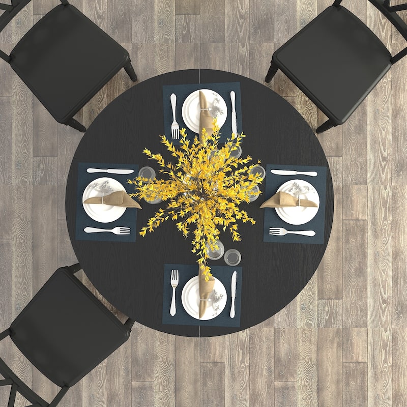 Farmhouse Expandable Oval Dining Table w/Removable Leaf and X-Shaped Base - N/A