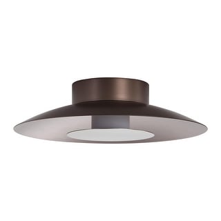 Luma LED Flush Mount - 12" in Coffee Silver with Sand Nickel Shade - Bronze