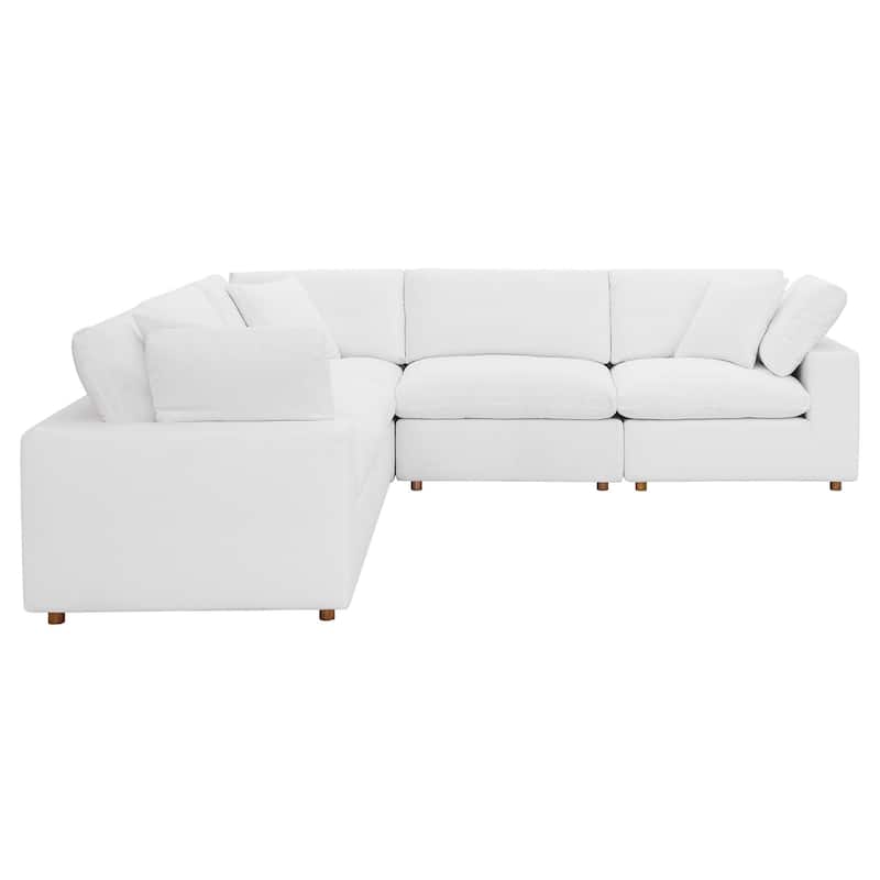 Commix 5 Piece Down Filled Overstuffed Sectional Sofa