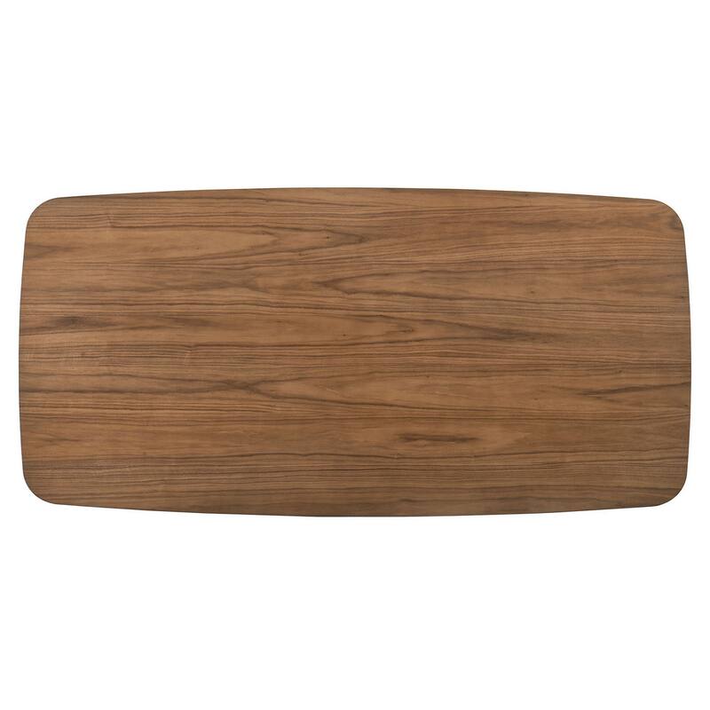 Walnut Finish Modern 7PC Dining Set Table and Upholstered Chairs - 7-Piece Set