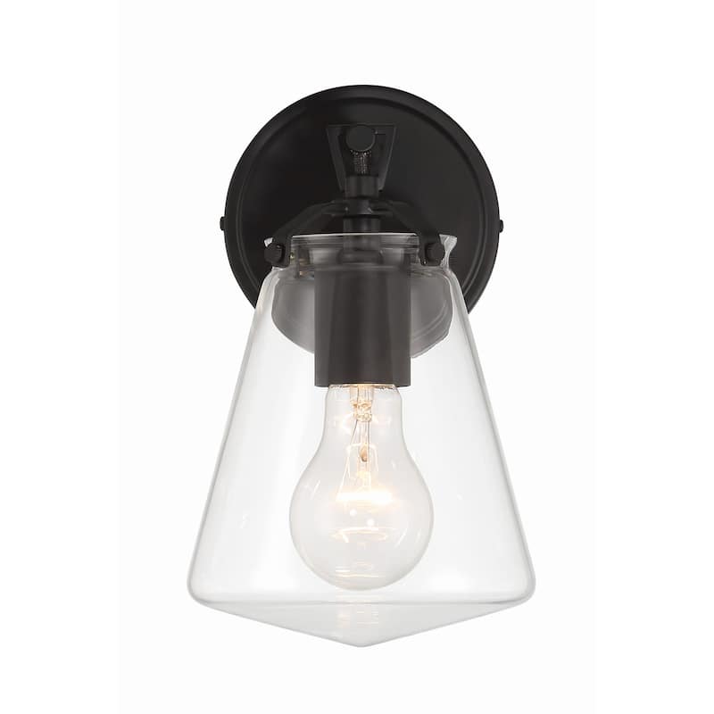 Voss 1 Light Matte Black Sconce - 5.75"W x 9.75"H x 6.5"D