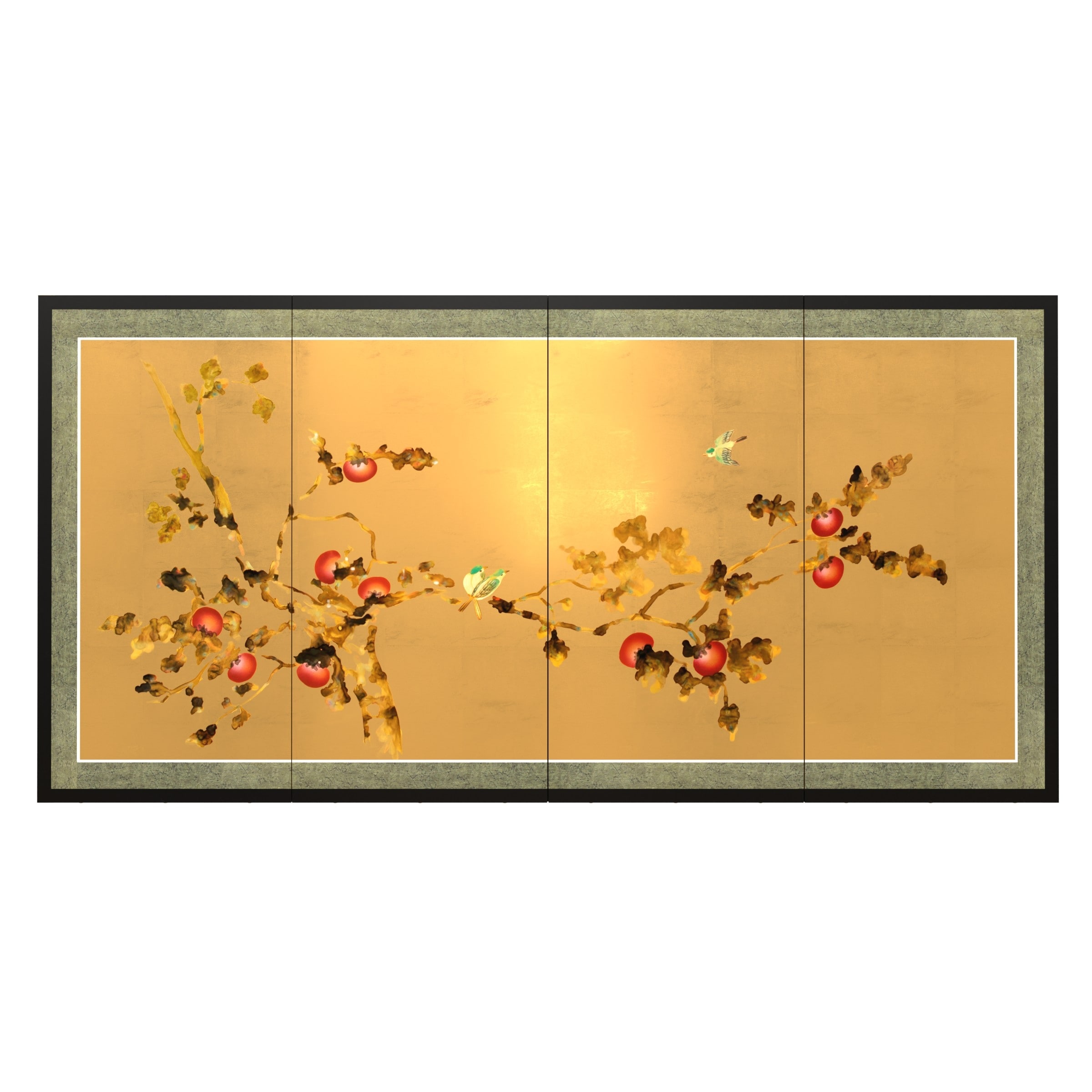 Red Lantern Gold Leaf Cherry Blossom - 24"