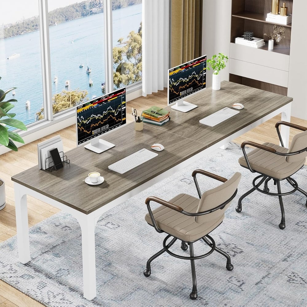 78.7" Extra Long Computer Desk/Table, Work Desk, Double Workstation Desk for Home Office