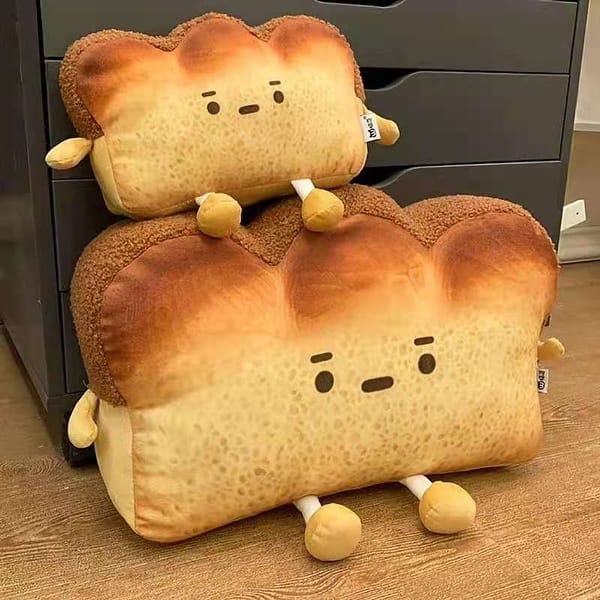 Cute Cartoon Toast Lumber Support Pillow, Multifunctional Home