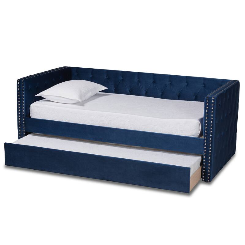 Larkin Modern Velvet Fabric Upholstered Daybed with Trundle
