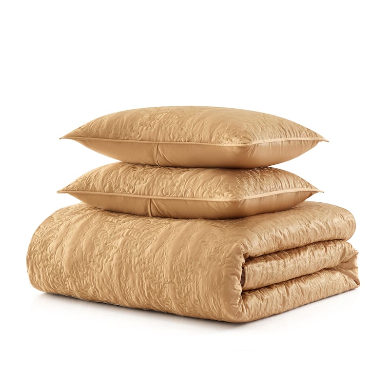 Martha Stewart Fern Embroidery Reversible Quilt Set