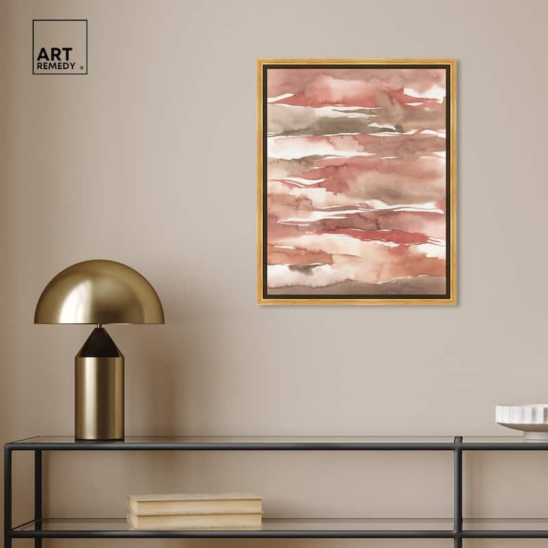 Art Remedy Tone Tinted Powders Framed Boho Abstract 1 Piece Canvas Wall Art