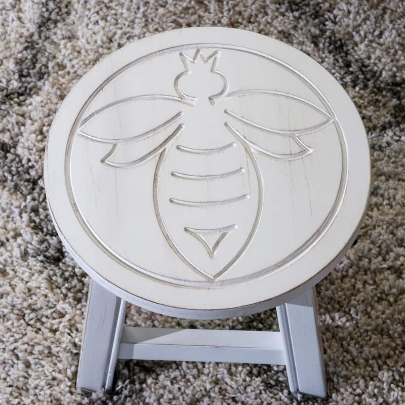 DTY Indoor Living Fairplay Carved Wooden Step Stool