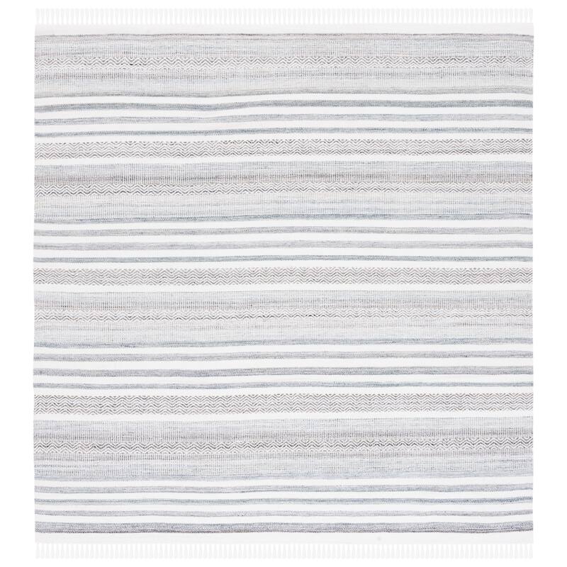 SAFAVIEH Handmade Kilim Mansoura Transitional Rug - 6' Square - Ivory/Grey