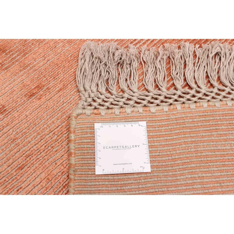 ECARPETGALLERY Hand Loomed Shimmer Copper Viscose Rug - 5'6 x 8'0