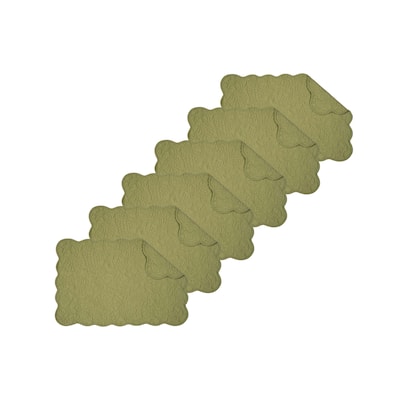 Christiana Sweet Pea Reversible Machine Washable Scallop Quilt Placemats Set of 6