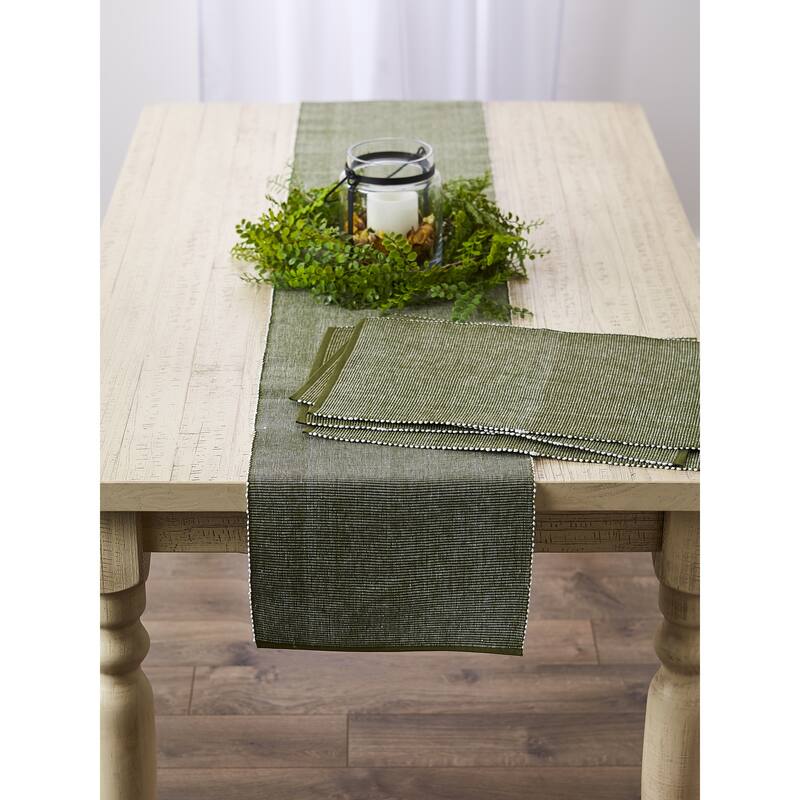 DII Black & White 2-Tone Ribbed Table Runner