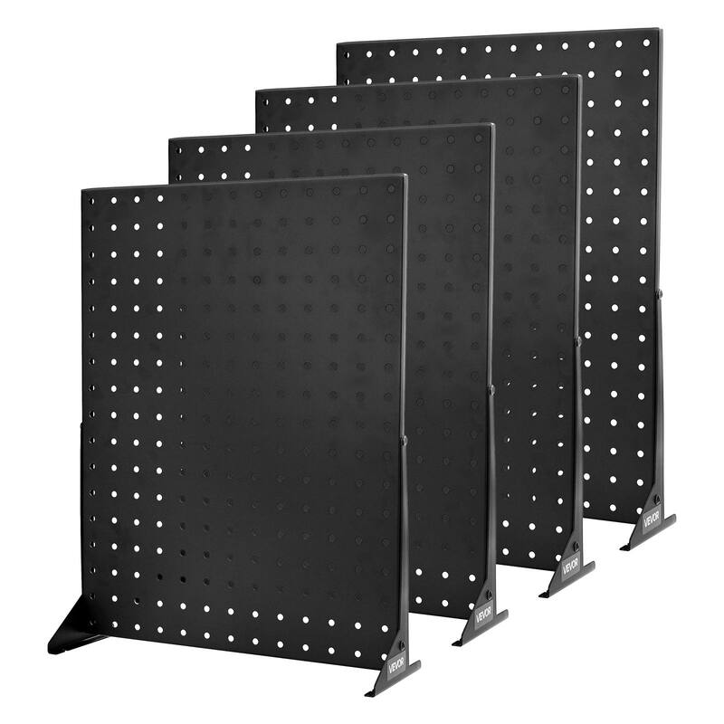 Tabletop Pegboard Stand 4 Pieces with Durable Steel Panels for Displaying Items - 17.32 x 12.99 x 4.49 in - Black