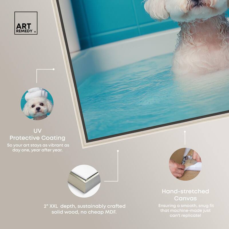 Fluff in the Tub Canvas by Art Remedy