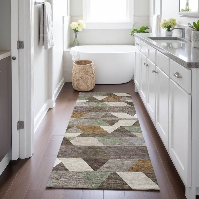 Machine Washable Indoor/ Outdoor Modern DeVaughn Chantille Rug