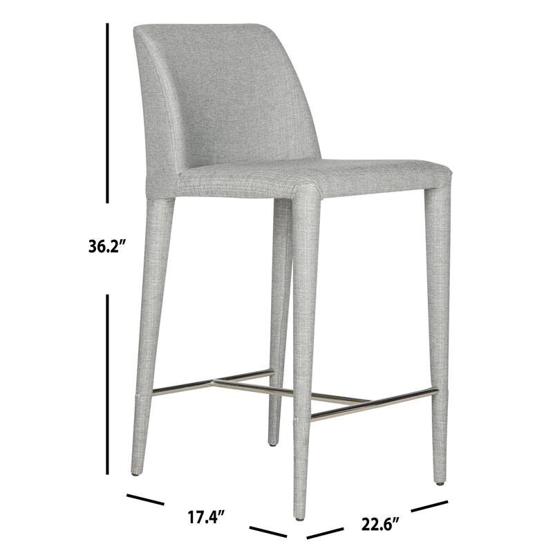 SAFAVIEH Merry Mid-Century 26-inch Black Counter Stool (Set of 2) - 22.6" x 17.4" x 36.2" - 23Wx17Dx36H