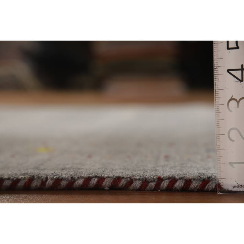 Hand Knotted Oriental 100% Wool Carpet Tribal Tribal Greys & Charcoal Gabbeh Area Rug - 7' 10'' X 5' 1''