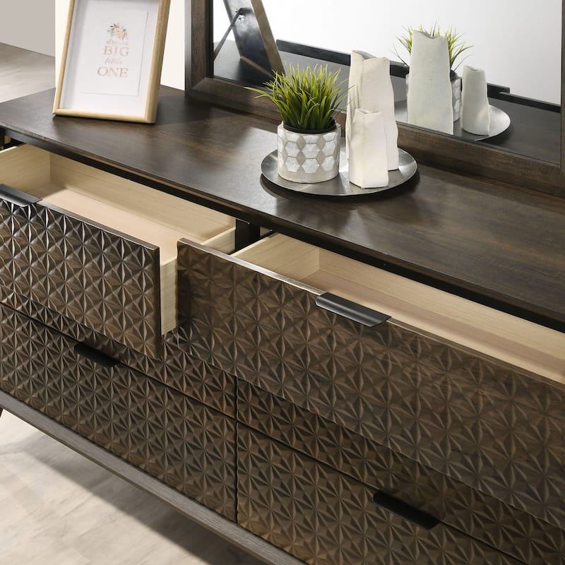 modern dark brown dresser Robyn 6-Drawer Dresser Dark Walnut