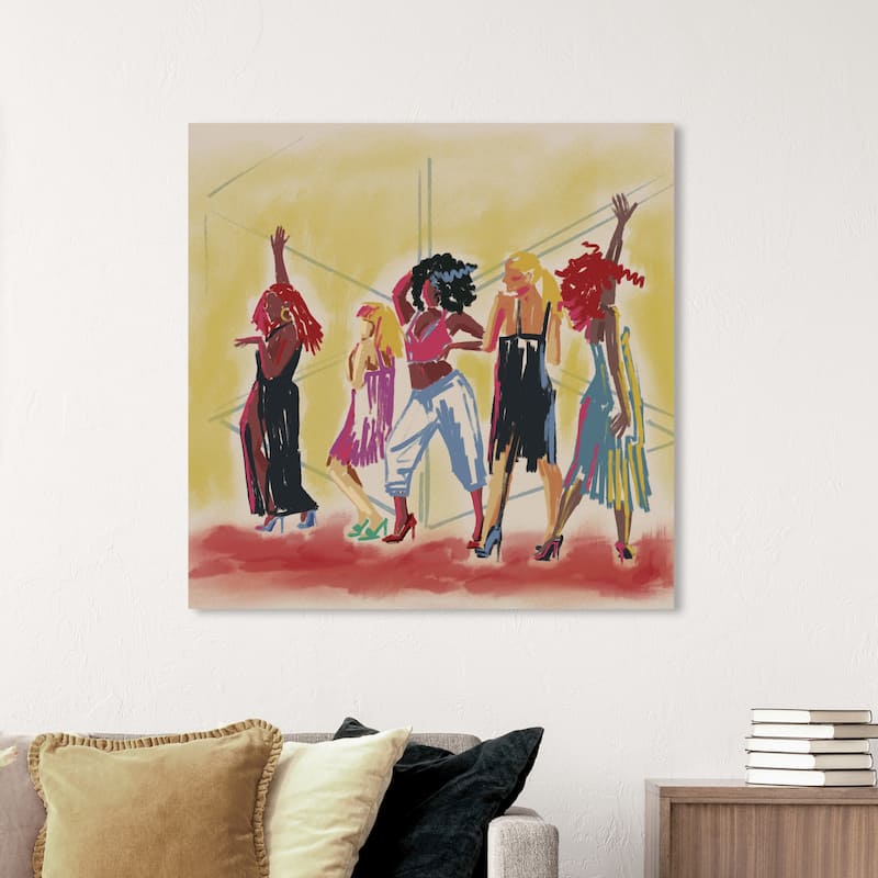 Wynwood Studio Fashion and Glam Lets Dance Yellow and Modern & Contemporary Wall Art Canvas Print - 40 x 40