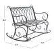 preview thumbnail 33 of 41, SAFAVIEH Ressi Victorian Scroll Iron Outdoor Rocking Bench. - 43 in. W x 33 in. D x 37 in. H