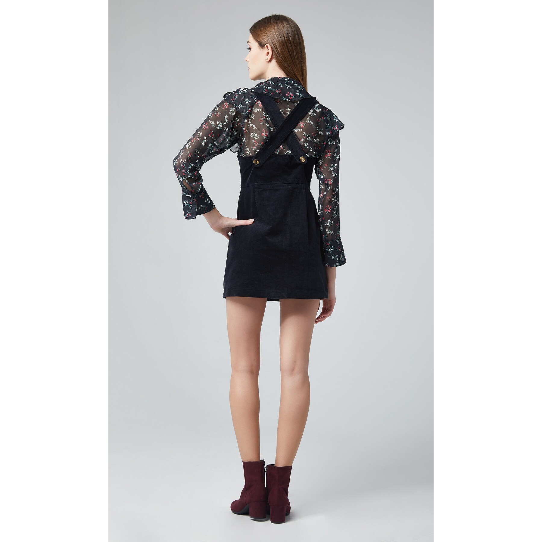 black corduroy jumper dress