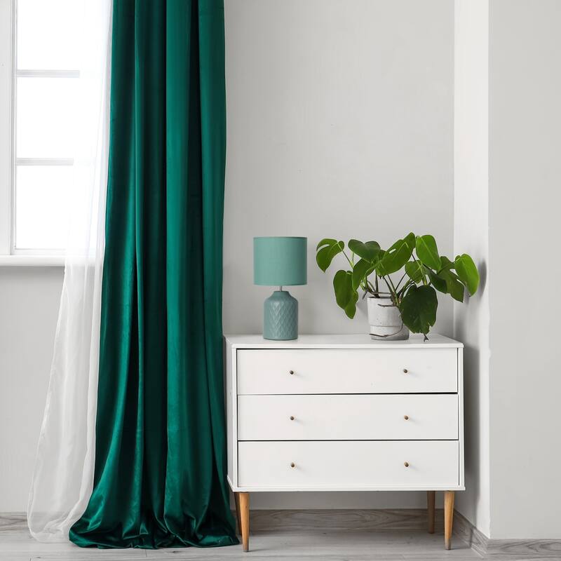 Chevron Ceramic Base Table Lamp with Drum Shade - 17.25" - Seafoam Green