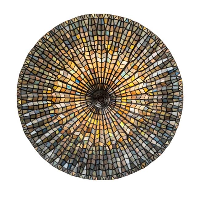 Meyda Tiffany 243228 Tiffany Lotus Leaf 3 Light 25" Wide Semi-Flush
