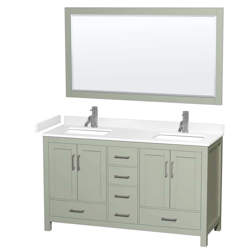 Wyndham Collection Sheffield 60" Double Bathroom Vanity, Carrara