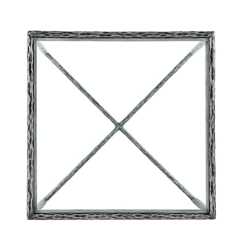 247 Shop At Home Lalia Modern Textured Metal X-Brace End Table