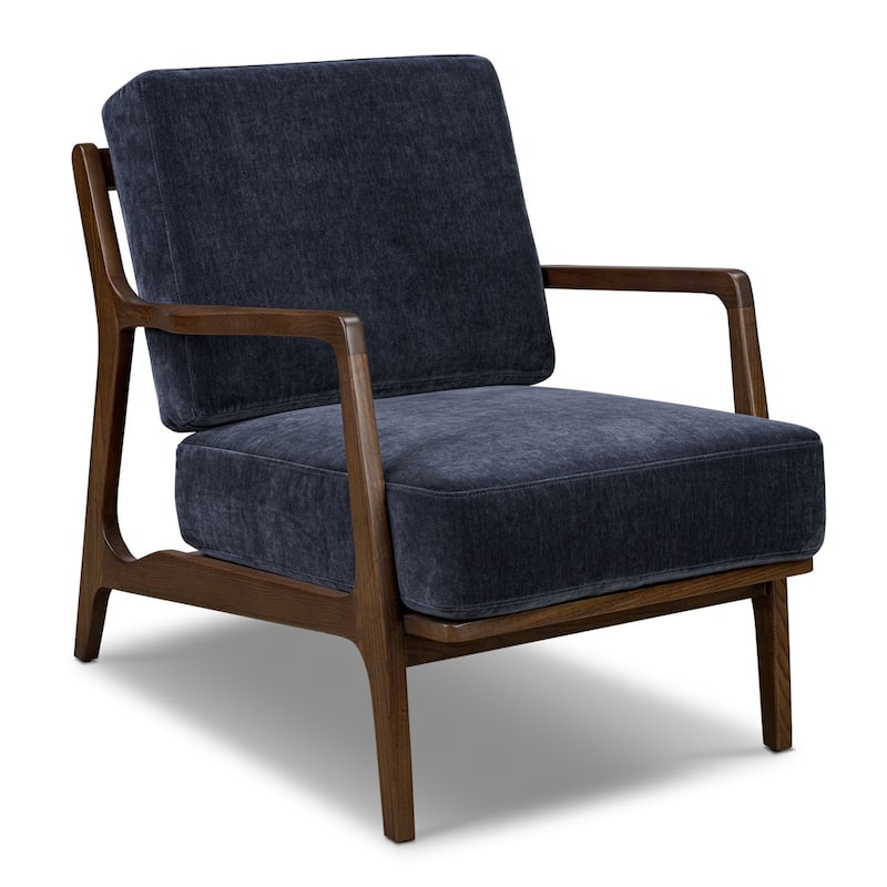 Poly & Bark Verity 25" Fabric Lounge Chair - Solid Wood Frame