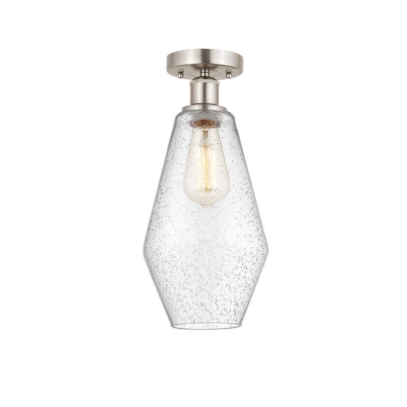 Innovations Lighting Cindyrella - 1 Light 7" Semi-Flush Mount - Seedy/Brushed Satin Nickel