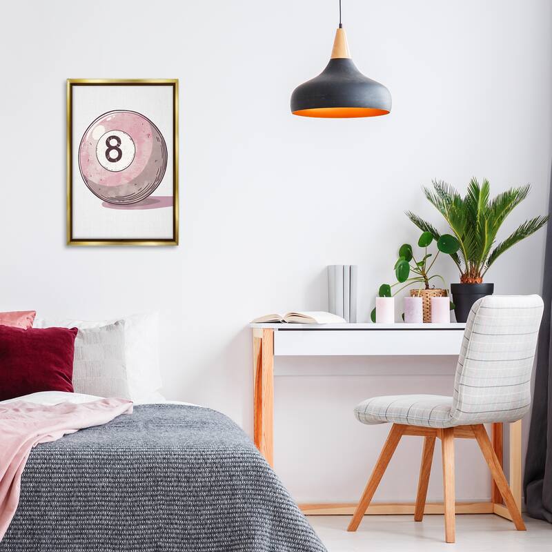 Stupell Pastel Eight Ball Framed Floater Canvas Wall Art Design By LSR Design Studio