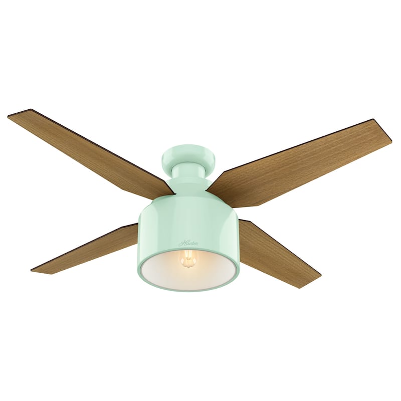 Hunter 52" Cranbrook Ceiling Fan with LED Light Kit and Remote - Mid-Century Modern, Low-Profile