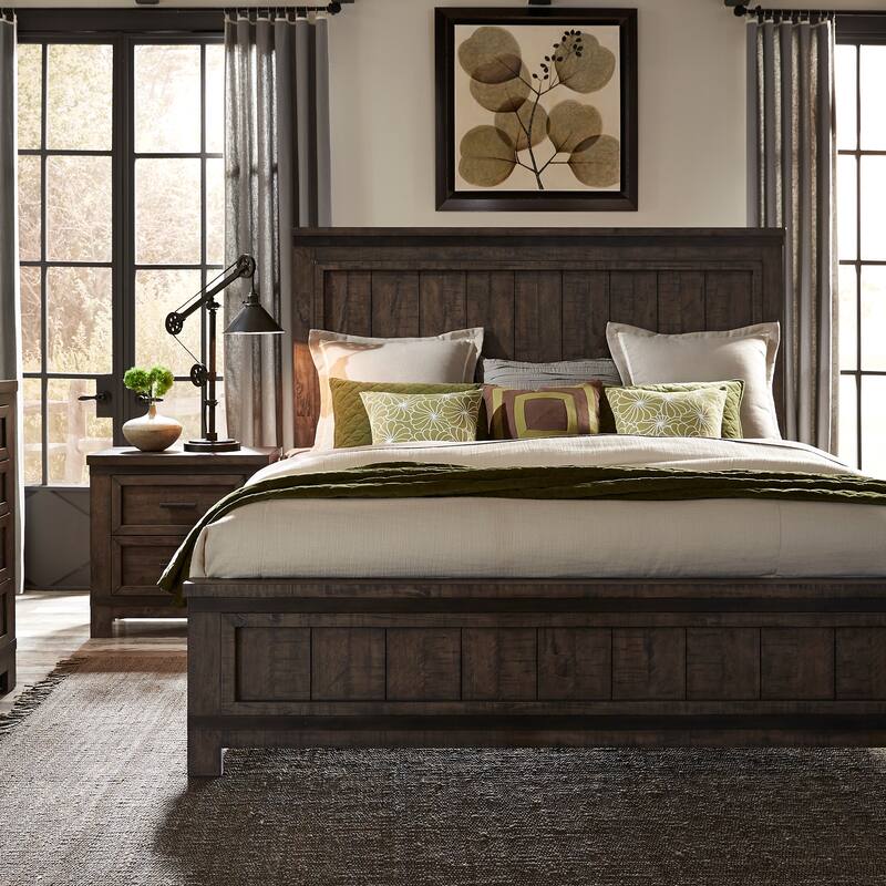 Liberty Furniture Thornwood Hills Panel Bed, Dresser & Mirror, Chest, Night Stand -California King, King or Queen