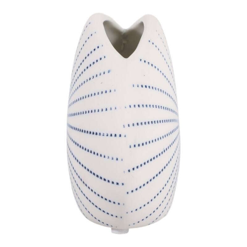 Round Shell Ceramic Vase - Stylish Dotted Pattern Flower Vase
