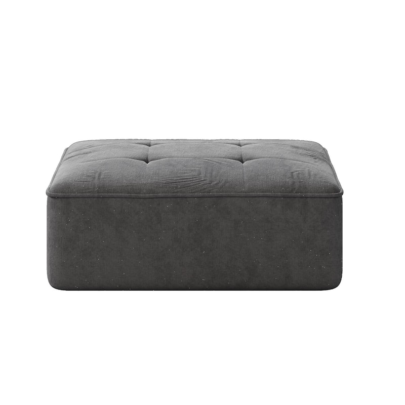 GDFStudio - Modern 143.7" Tufted Chenille Upholstered Modular Sectional Sofa Set with Removable Ottoman & Ergonomic Design