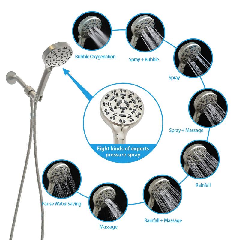 Topcraft Wall Mount Multi-Function Hand Showerhead - 4.7*4.7