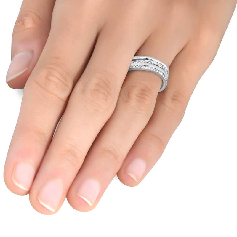 1/4ct Diamond Multirow Ring Available in White, Yellow or Rose Gold