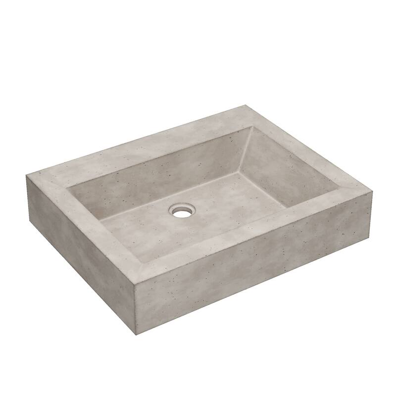 Natoma 24" Wall-Mounted Concrete Rectangular Bathroom Sink - Single Faucet Hole