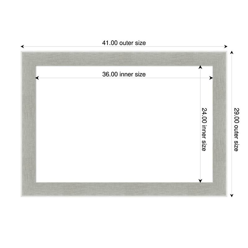 Amanti Art Glam Linen Grey Framed Dry Erase Magnetic Board - 41 x 29 in