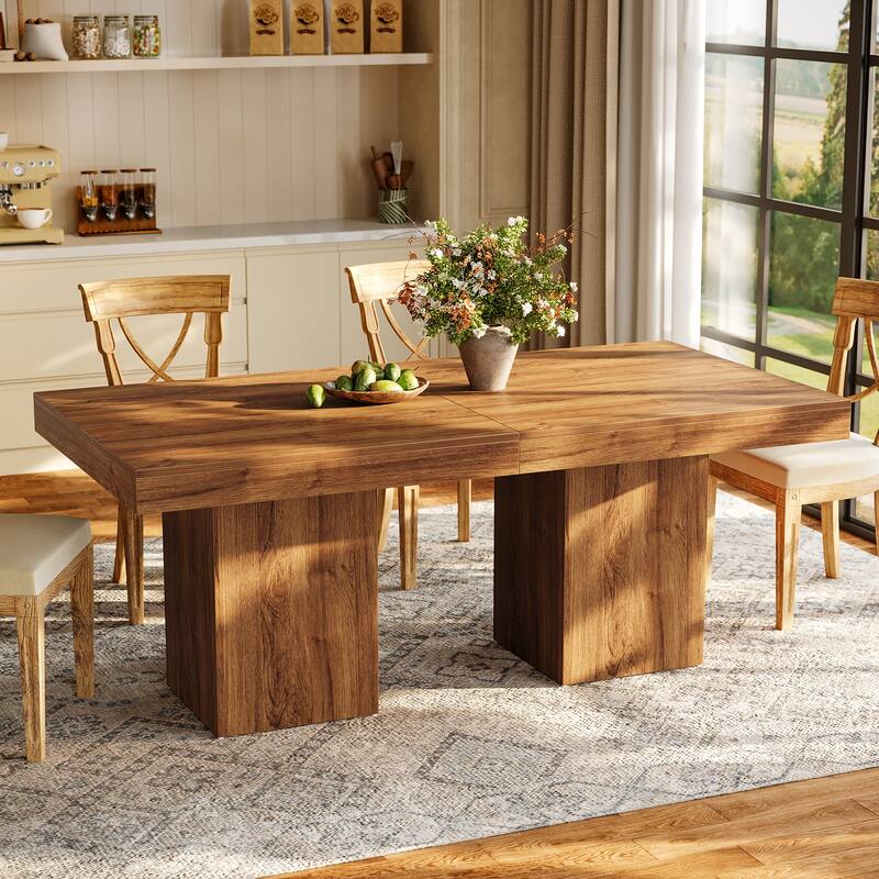 39" Farmhouse Small Square Kitchen Dining Table for 4 - 39" W x 39" D x 31.5" H