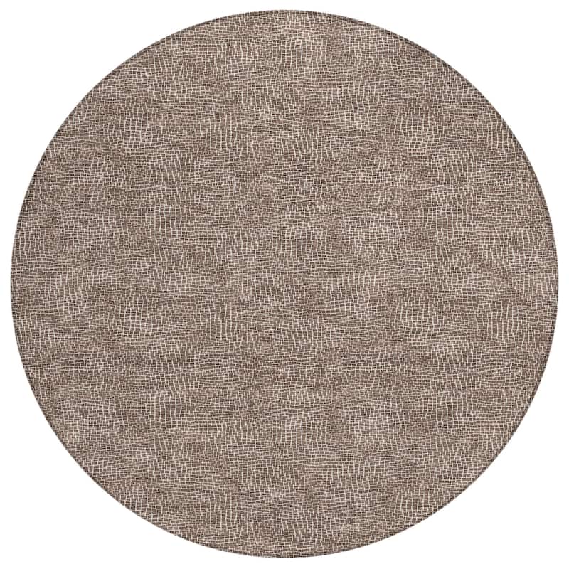 Machine Washable Indoor/ Outdoor Solid Modern Chantille Rug