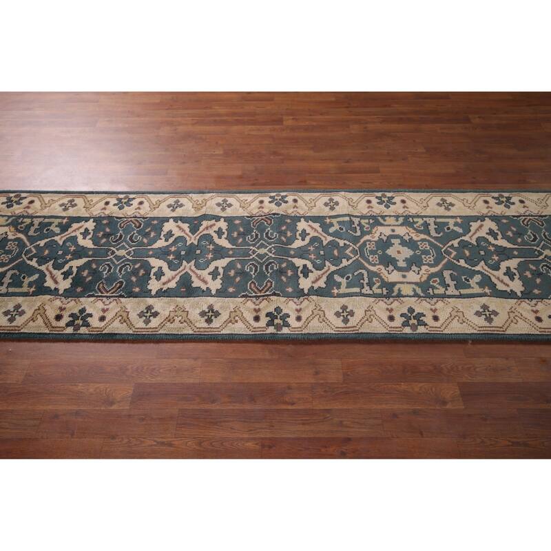 Transitional Oushak Oriental Runner Rug Handmade Wool Carpet - 2'6"x 9'11"
