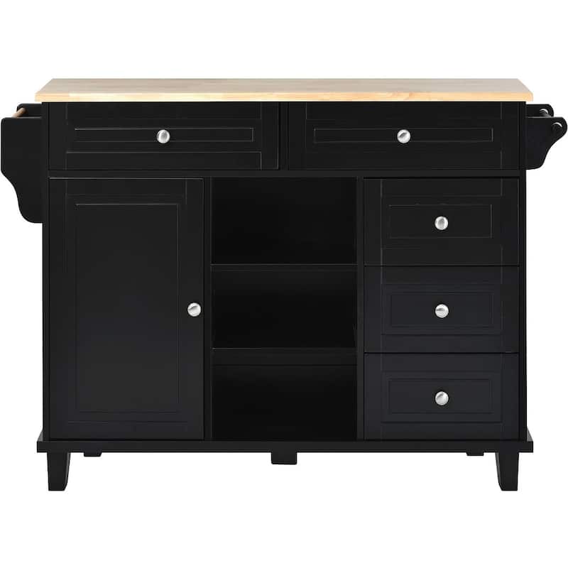 53" Rolling Mobile Island Kitchen Island Cart