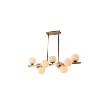 SAFAVIEH Lighting Neta Chandelier - 13" W x 13" D x 45" H - Antique Gold