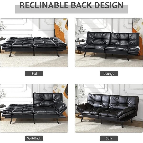 Futons Couch, Upholstered Convertible Folding Futon Sofa Bed for