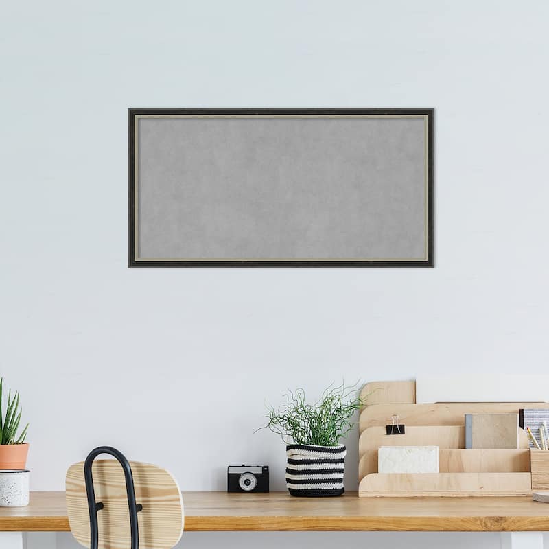 Amanti Art Theo Black Silver Narrow Framed Magnetic Board