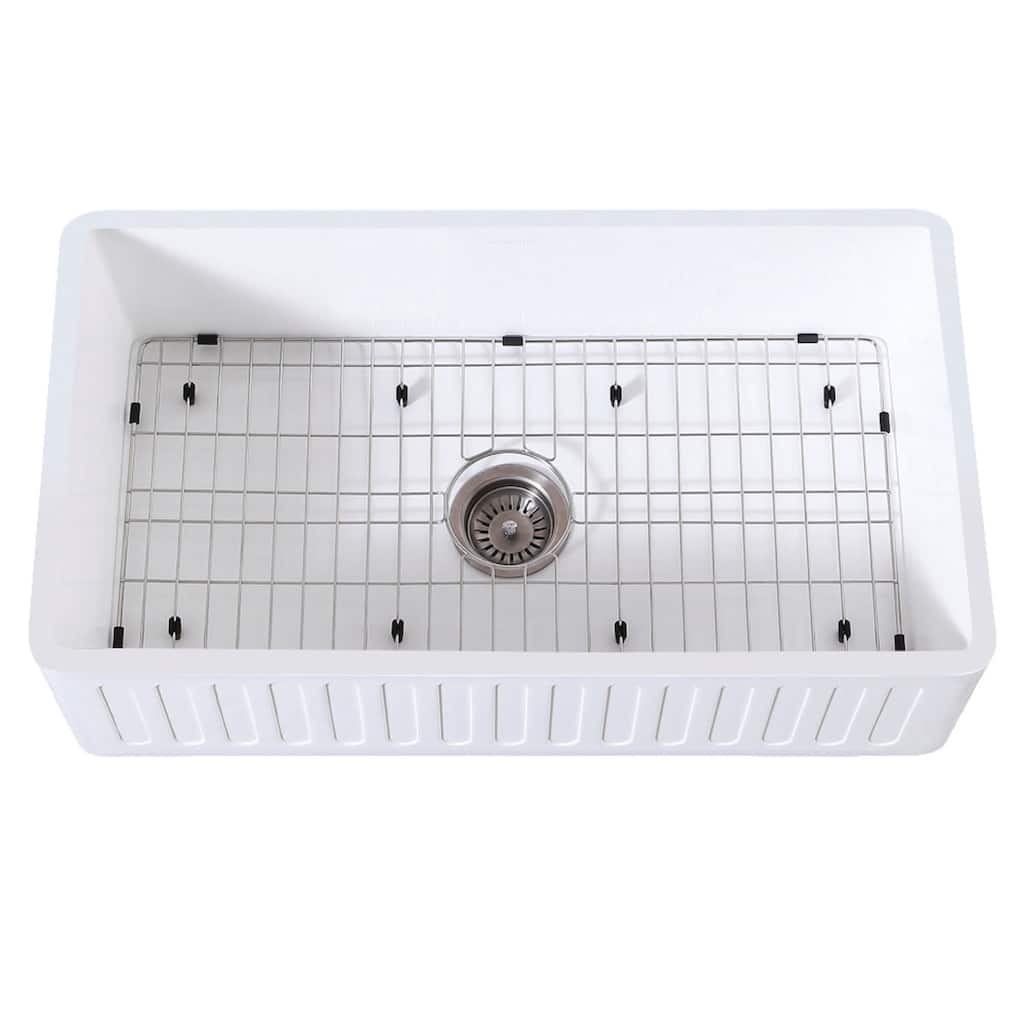 Kingston Brass Arcticstone 33" Farmhouse Single Basin Stone Composite